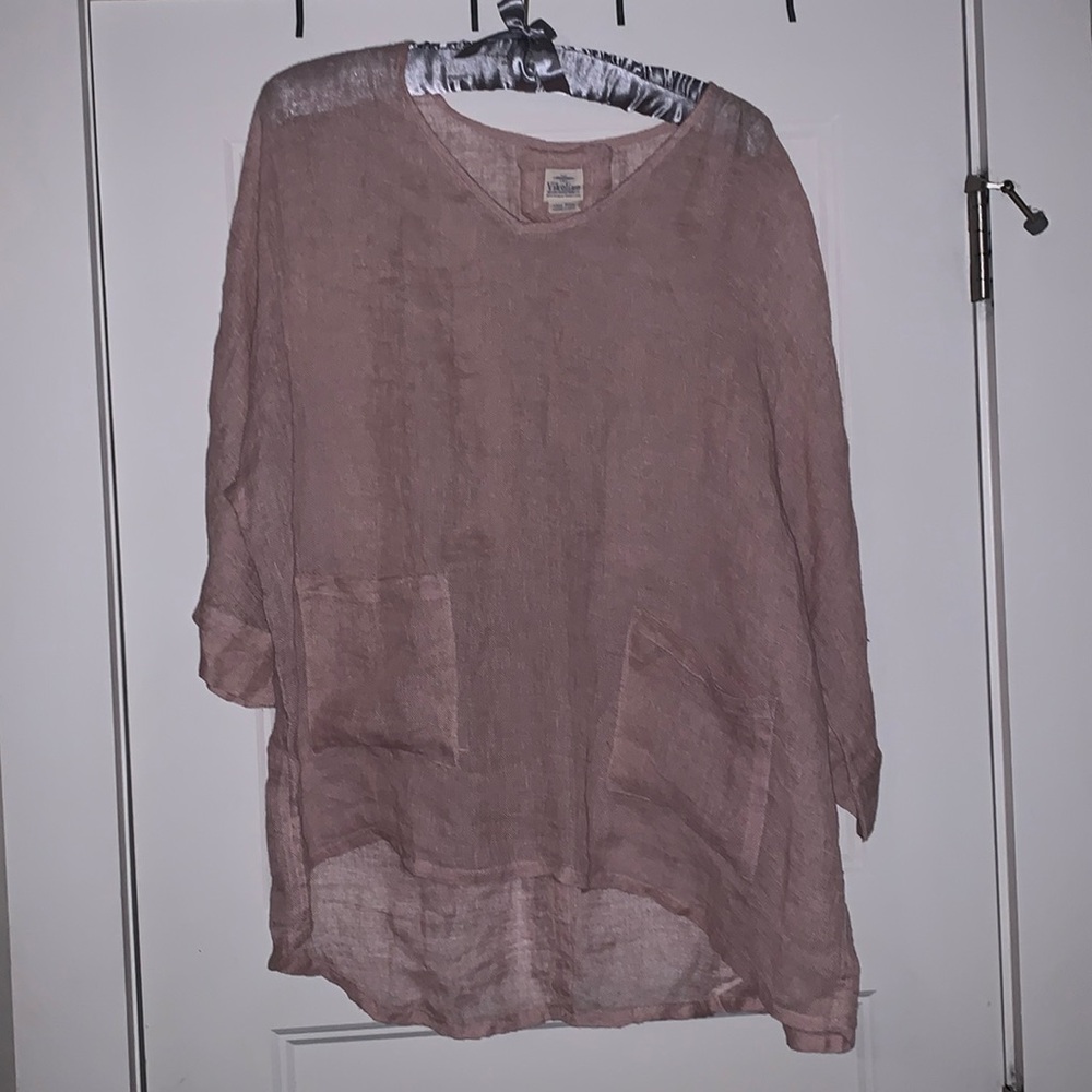 Vikolino Beautiful Dusty rose linen top
